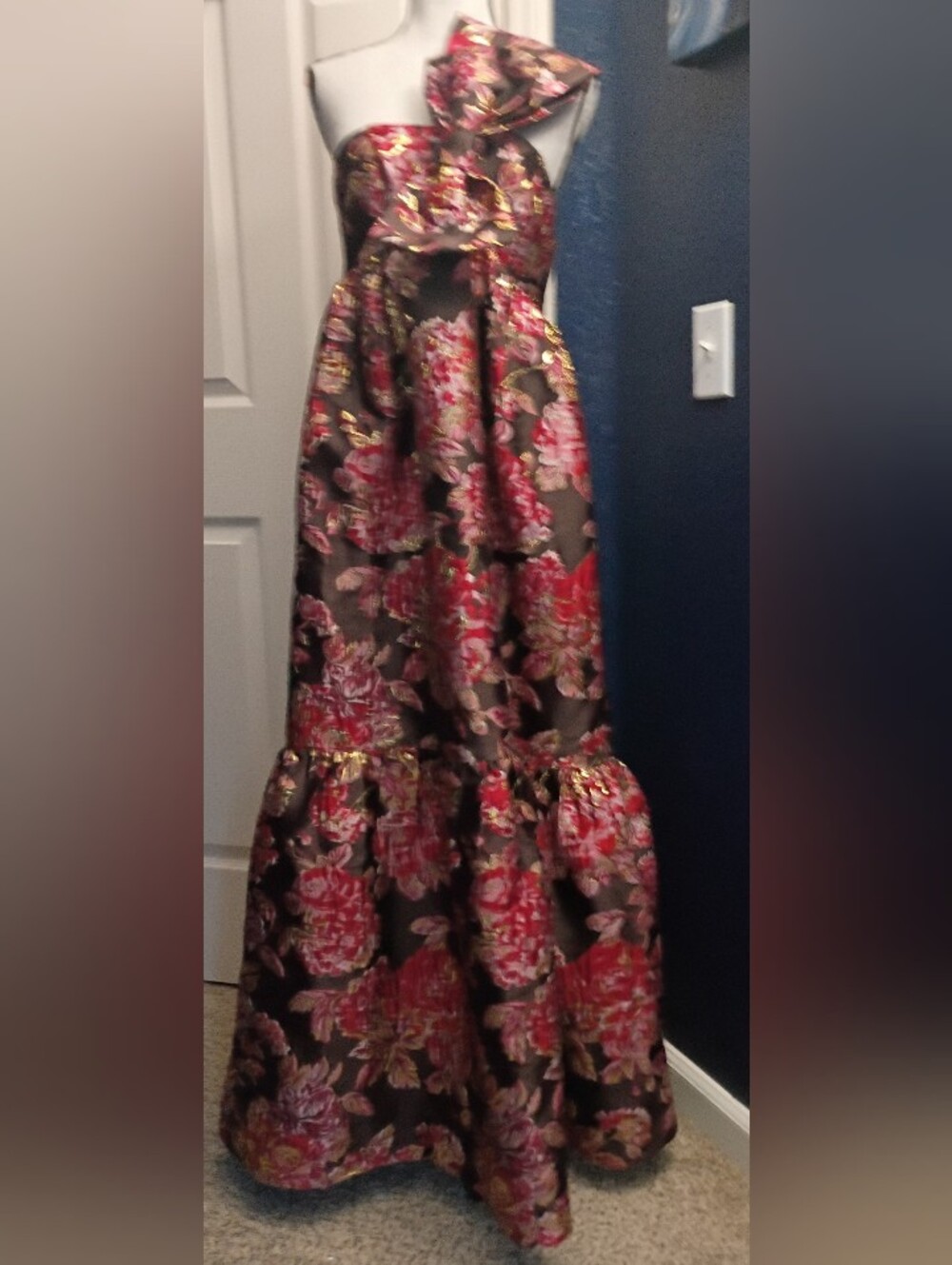Petal & Pup Black Maxi Dress with Red Floral Print - Picture 6 of 11